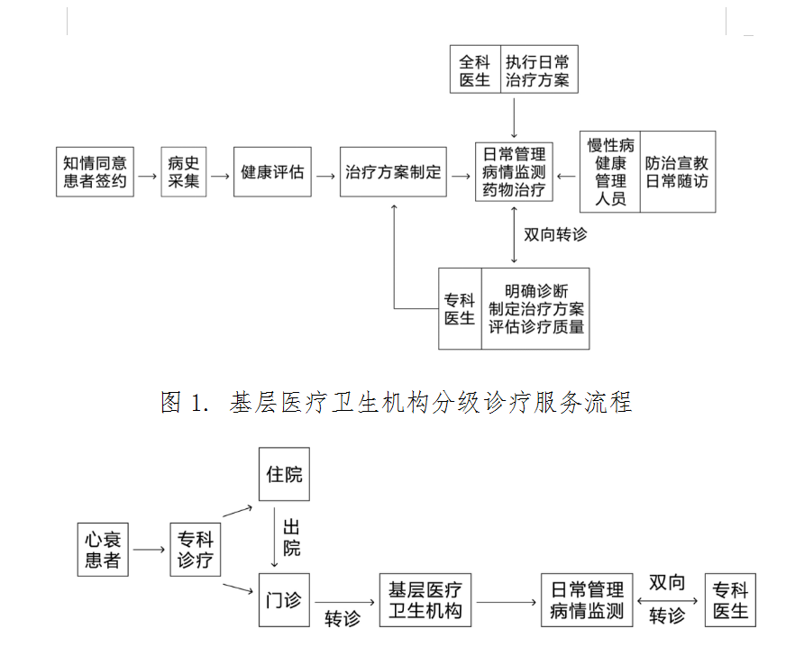 心力衰竭分級(jí)診療重點(diǎn)任務(wù)及服務(wù)流程圖 